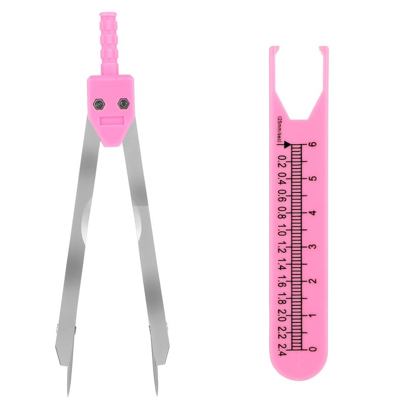 Jeffdad EKG Calipers ECG Calipers Measuring Tool Nursing or Doctor Caliper Divider for Measuring Drafting Electrocardiographs wif Ruler(Pink) - Image 1
